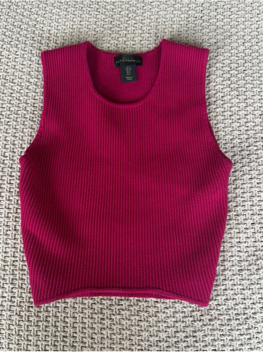 House of Harlow Berry Colored Ribbed Knit Tank
